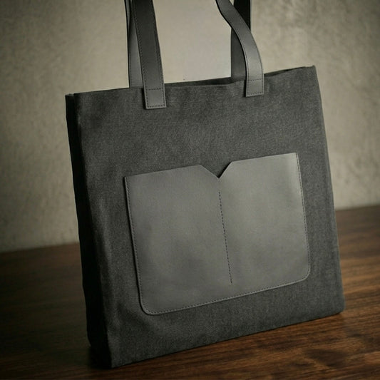 Premium canvas tote bag with custom print or engraving