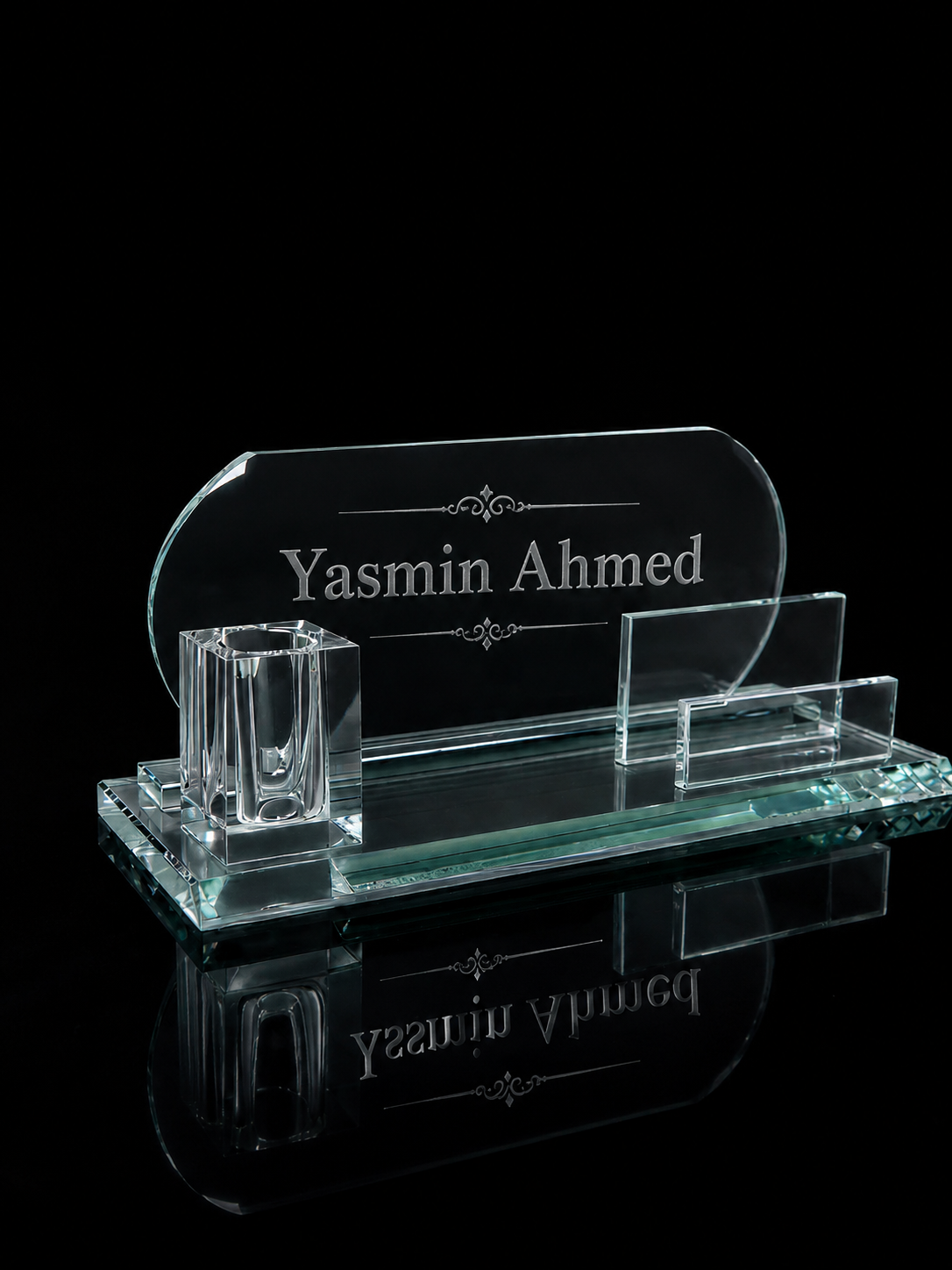 Crystal Desk Card Holder Stand - additional product view | Totem Gift Egypt