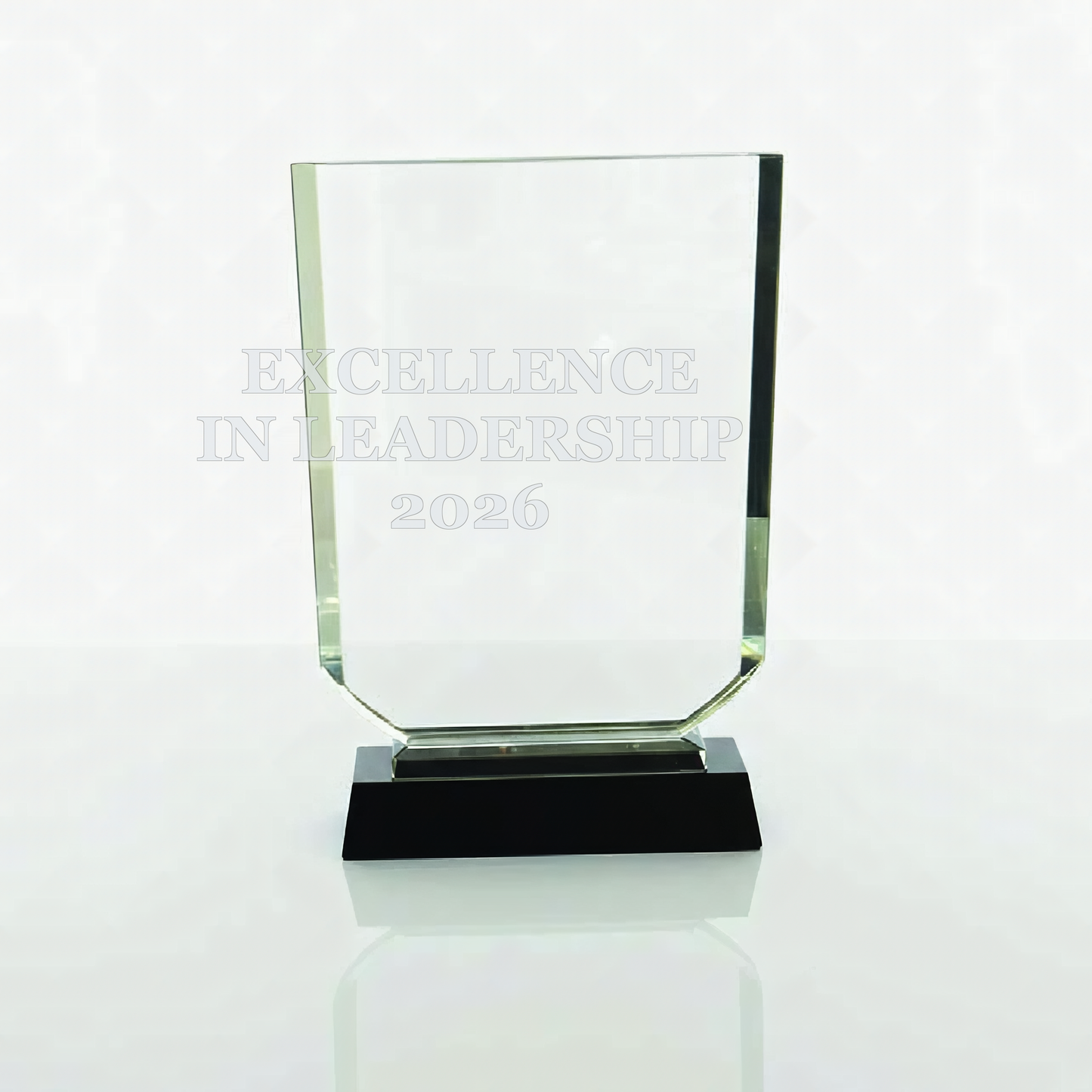 Rectangular Crystal Award with sample laser engraving