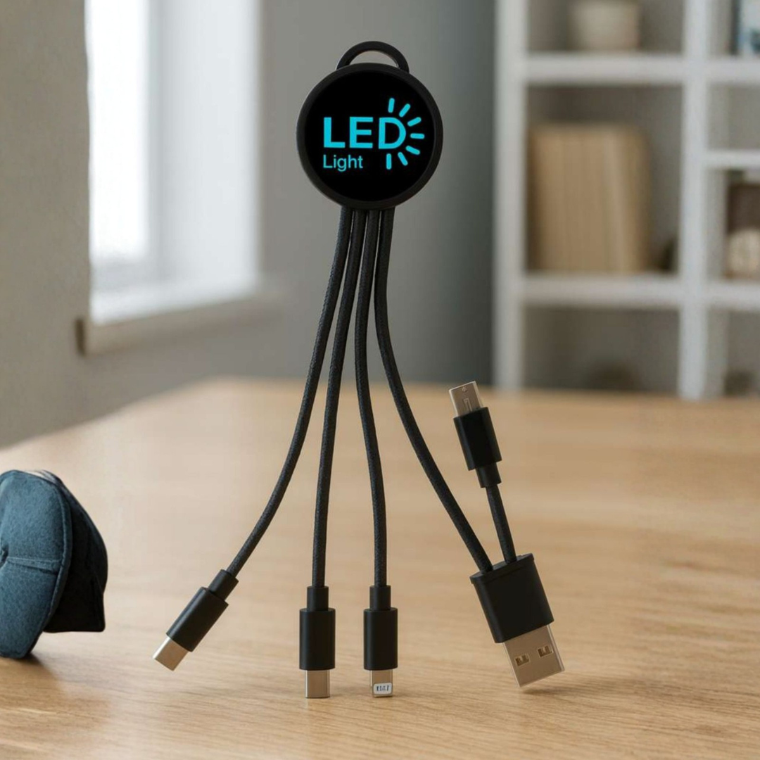 3-in-1 LED charging cable - tech accessory gift | Totem Gift Egypt
