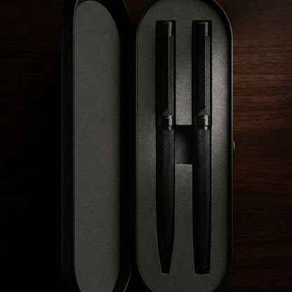 Professional black metal pen set in gift box presentation