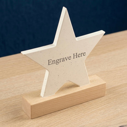 White star trophy with custom recipient engraving