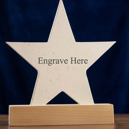 White star trophy - corporate award personalized engraving | Totem Gift Egypt