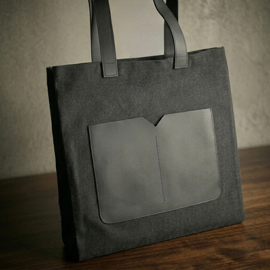 Premium canvas tote bag with custom print or engraving