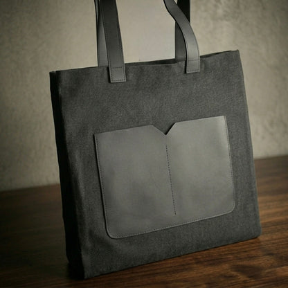 Premium canvas tote bag with custom print or engraving