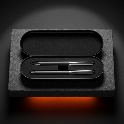 Elegant Black Metal Pen Set