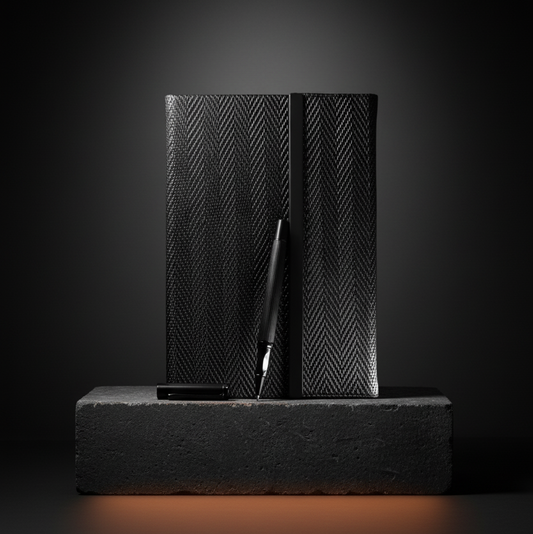 Chic Black-on-Black Writing Set