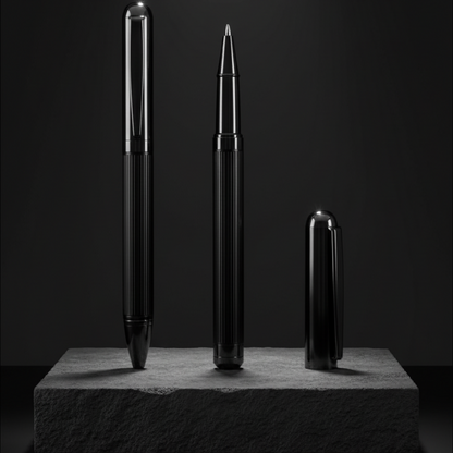 Elegant Black Metal Pen Set