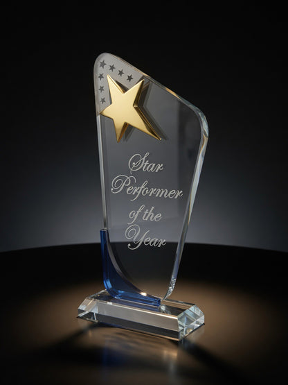 Gold Star Trophy engraved Star Performer of the Year