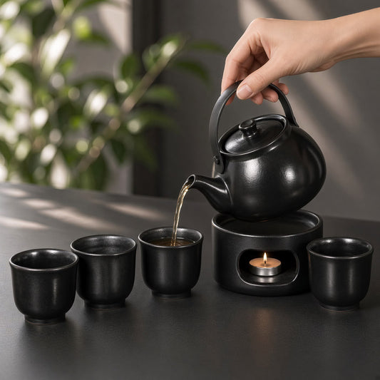 Handmade Ember Pottery Tea Set