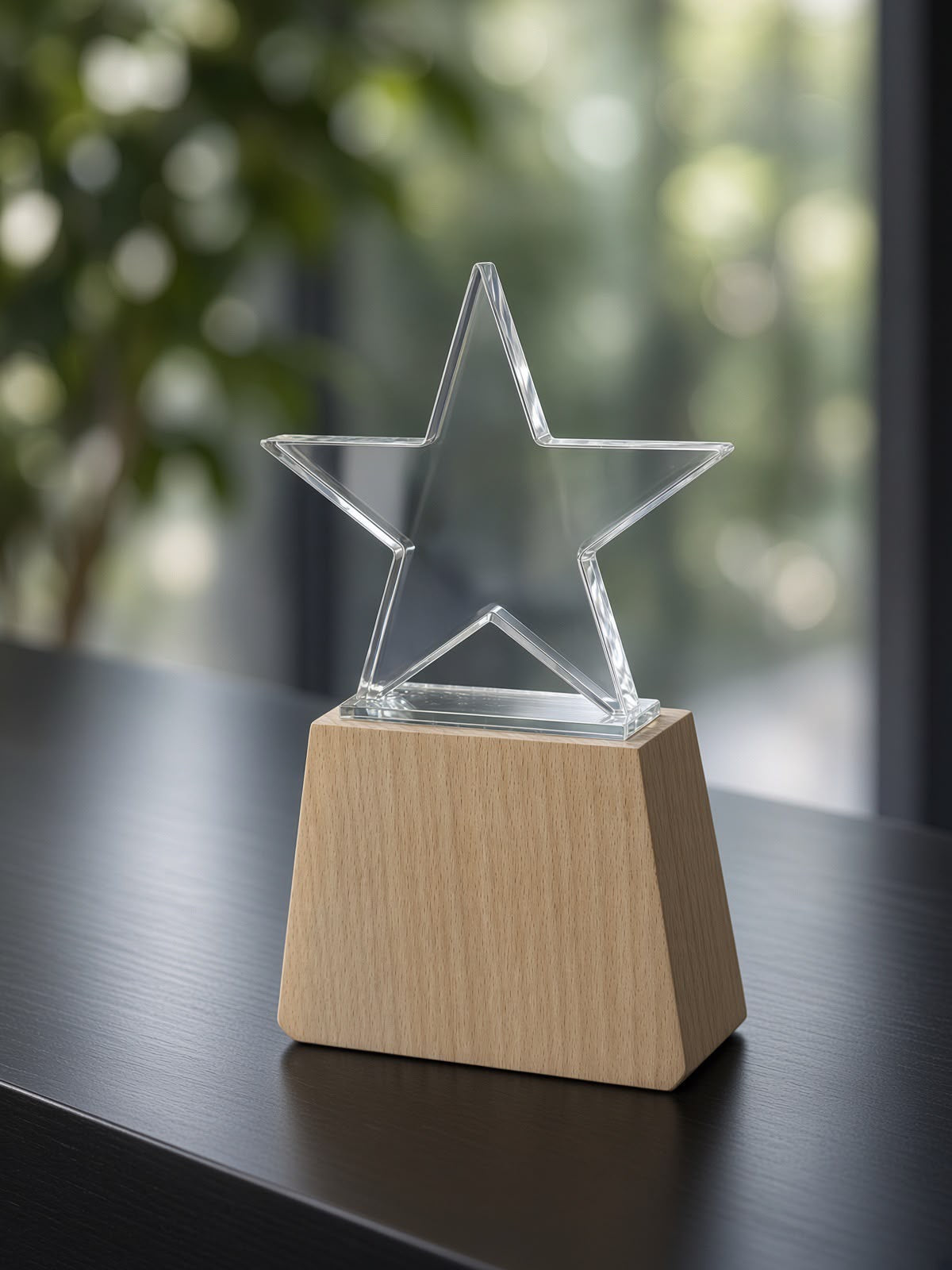 Beechwood Star Award - crystal star on a beech wood base | Totem Gift Egypt