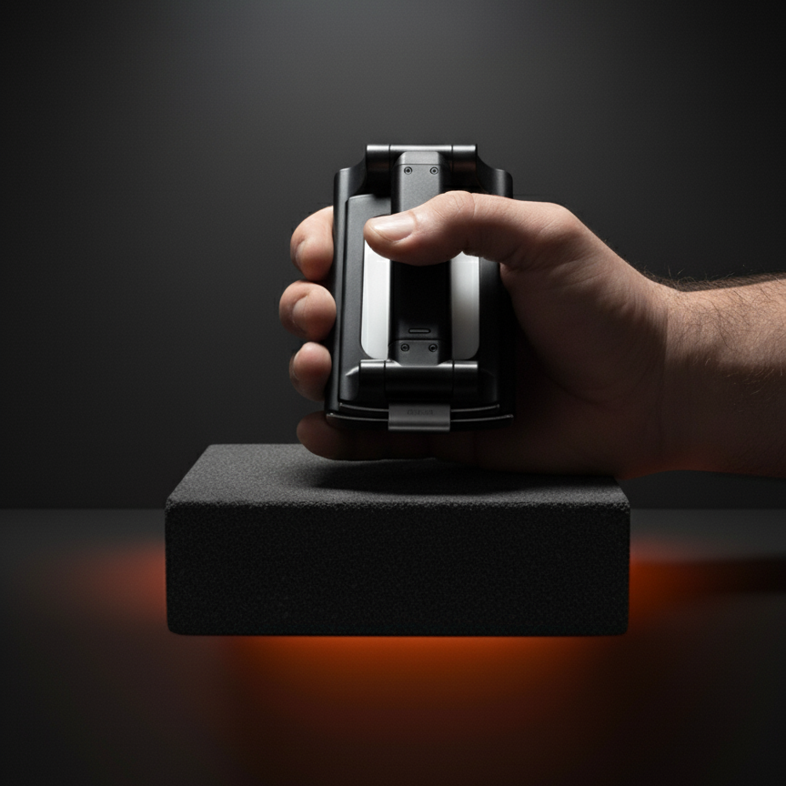 Smart foldable desk lamp on workspace - productivity lighting