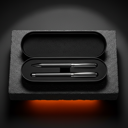 Elegant Black Metal Pen Set