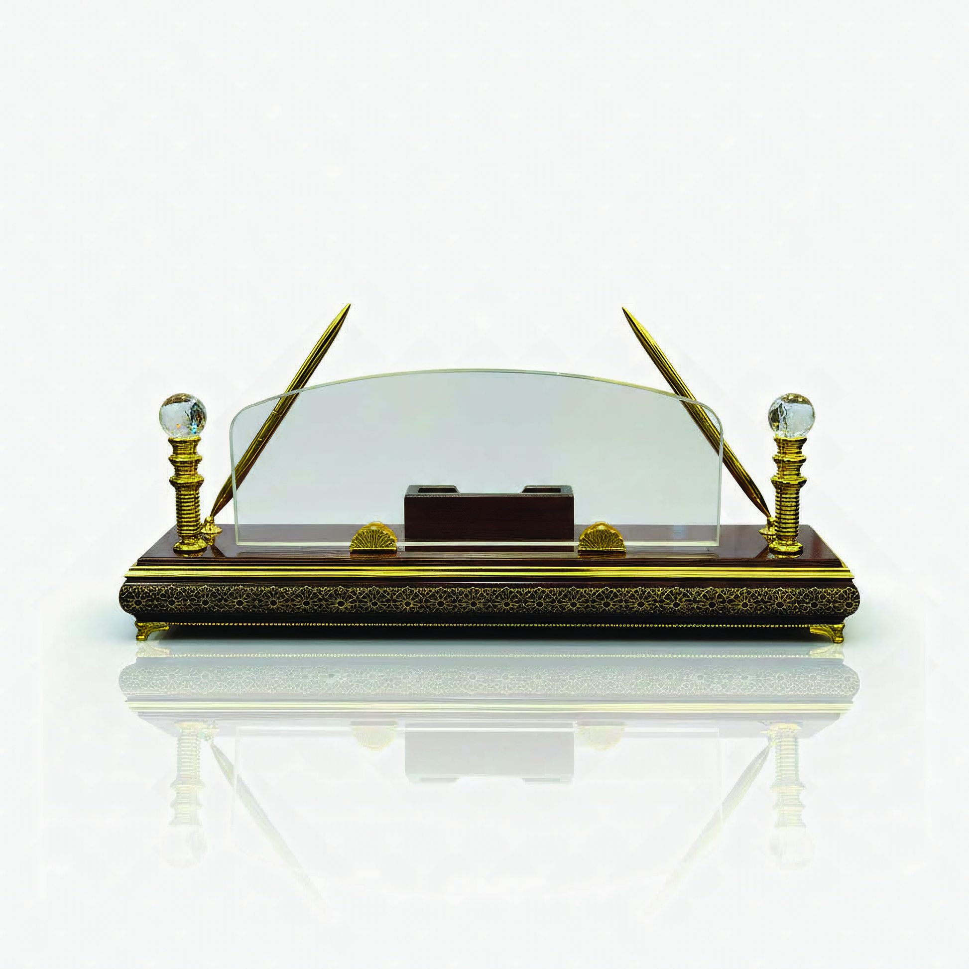 Crystal Desk Set with Pen Holder
