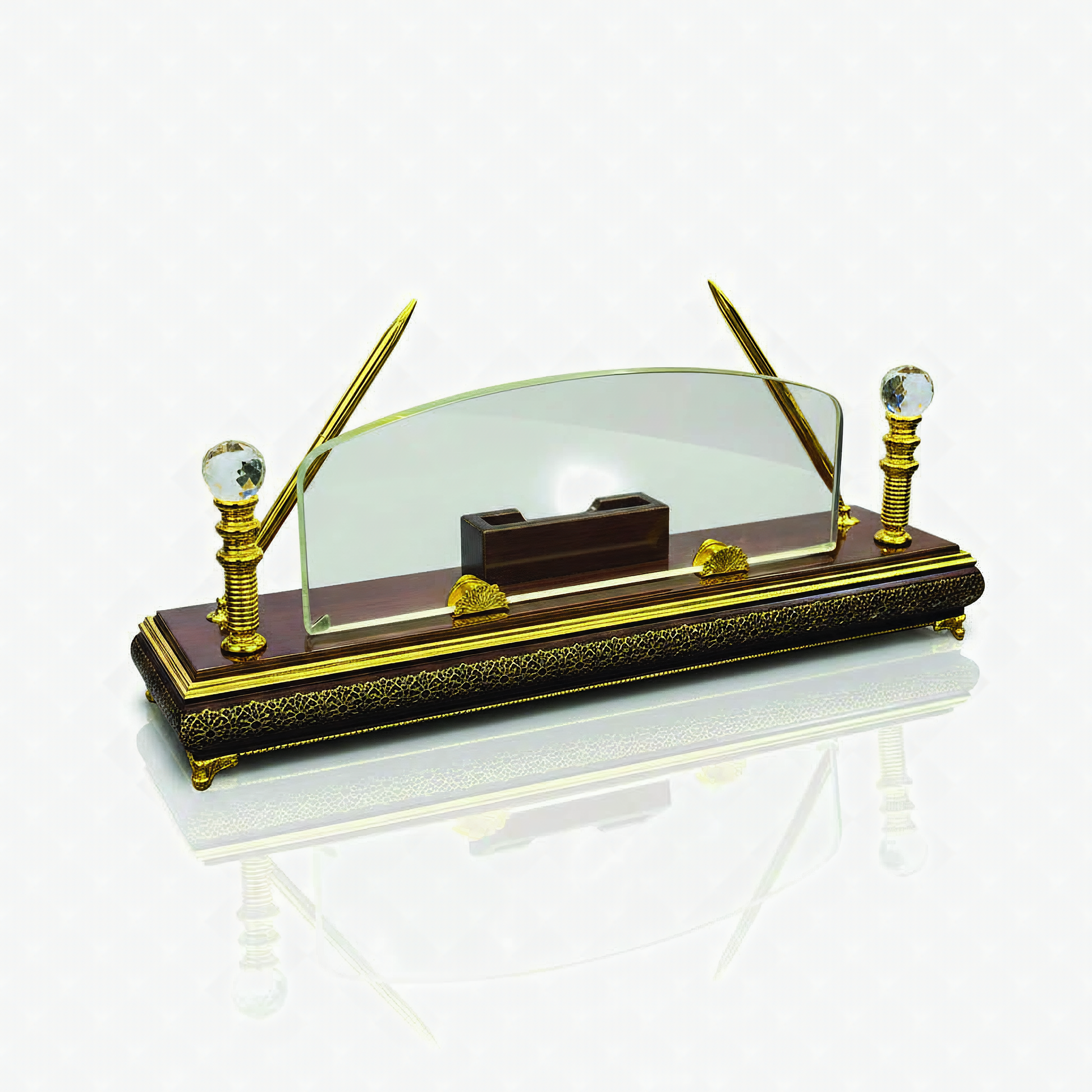 Crystal Desk Set with Pen Holder