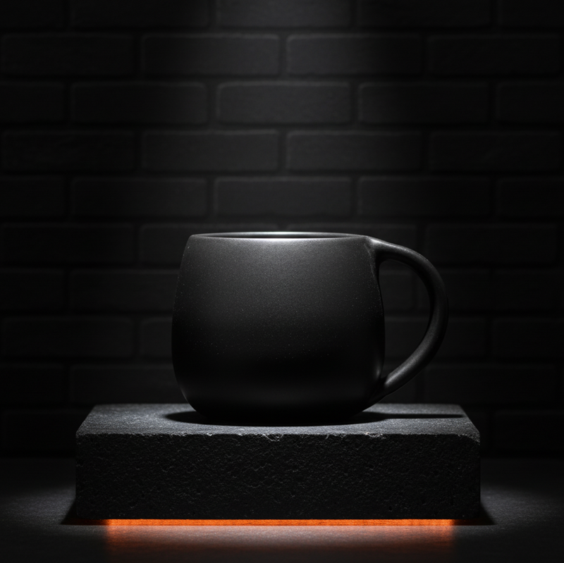 Earthy crafted black mug - artisan handmade ceramic drinkware | Totem Gift Egypt