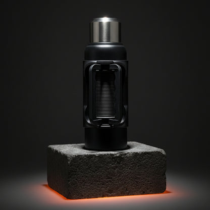 2-in-1 insulated water bottle with custom laser engraving detail